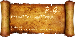 Privári Györgyi névjegykártya